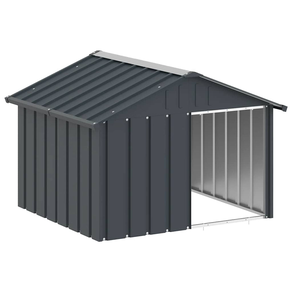 Hundehütte Anthrazit 116,5x103x81,5 cm Verzinkter Stahl