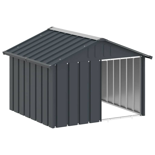 Hundehütte Anthrazit 116,5x103x81,5 cm Verzinkter Stahl