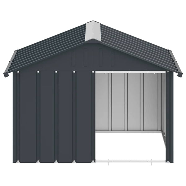 Hundehütte Anthrazit 116,5x103x81,5 cm Verzinkter Stahl