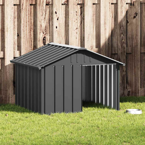 Hundehütte Anthrazit 116,5x103x81,5 cm Verzinkter Stahl