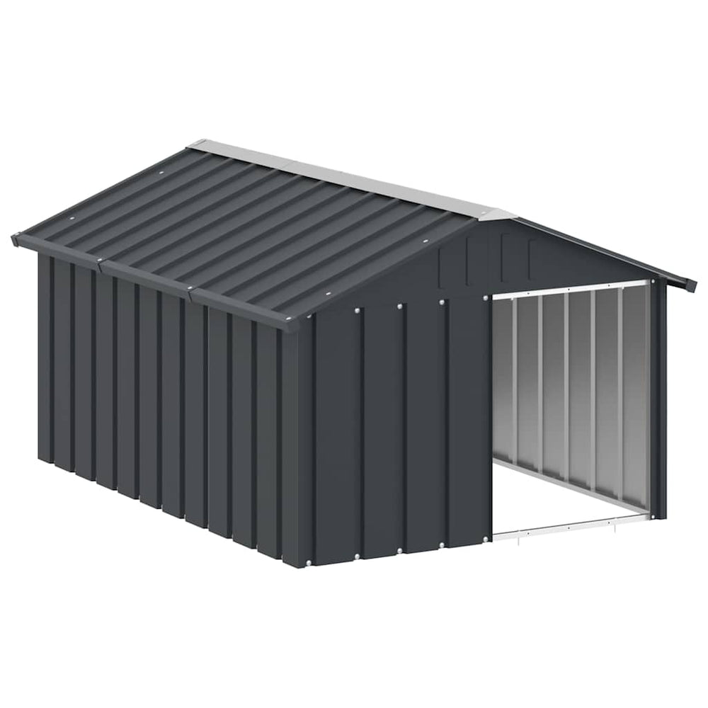 Hundehütte Anthrazit 116,5x153x81,5 cm Verzinkter Stahl