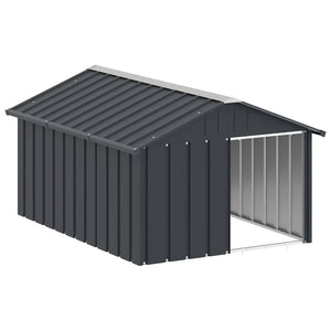 Hundehütte Anthrazit 116,5x153x81,5 cm Verzinkter Stahl