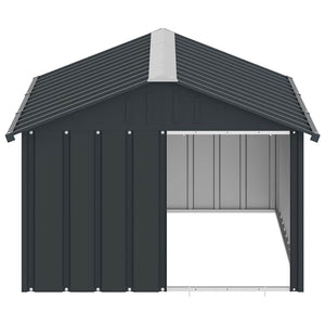 Hundehütte Anthrazit 116,5x153x81,5 cm Verzinkter Stahl