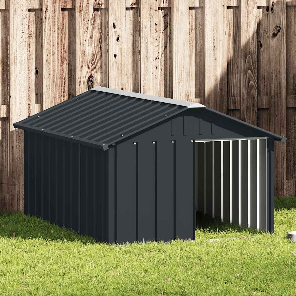 Hundehütte Anthrazit 116,5x153x81,5 cm Verzinkter Stahl