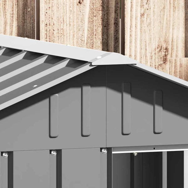 Hundehütte Grau 116,5x103x81,5 cm Verzinkter Stahl