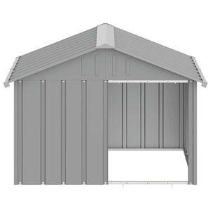 Hundehütte Grau 116,5x103x81,5 cm Verzinkter Stahl