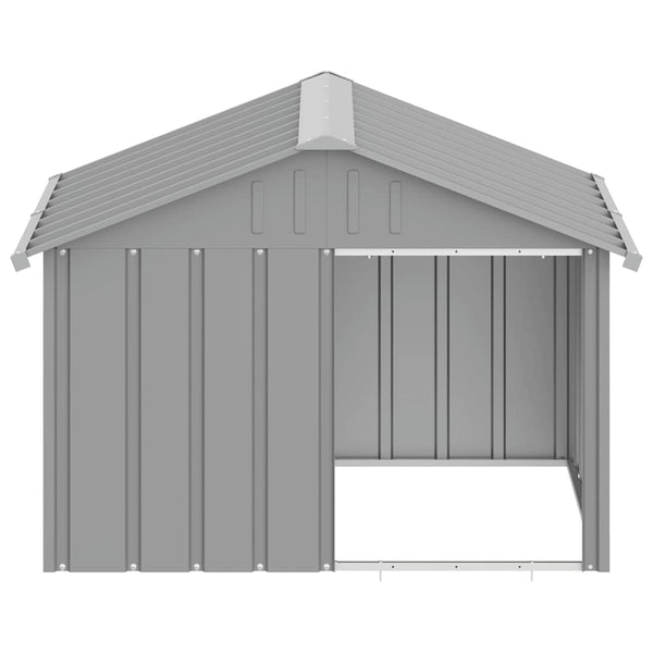 Hundehütte Grau 116,5x103x81,5 cm Verzinkter Stahl