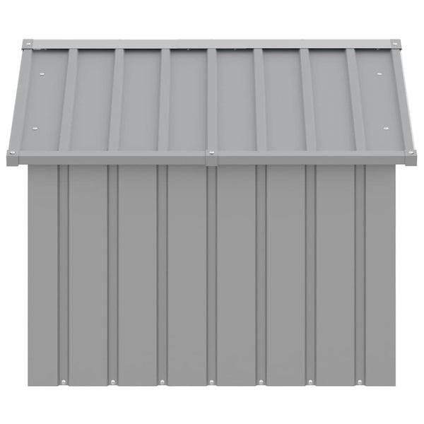 Hundehütte Grau 116,5x103x81,5 cm Verzinkter Stahl