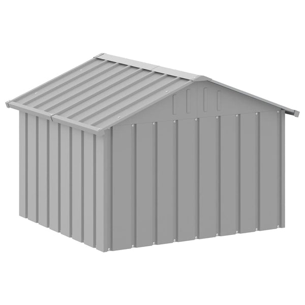 Hundehütte Grau 116,5x103x81,5 cm Verzinkter Stahl