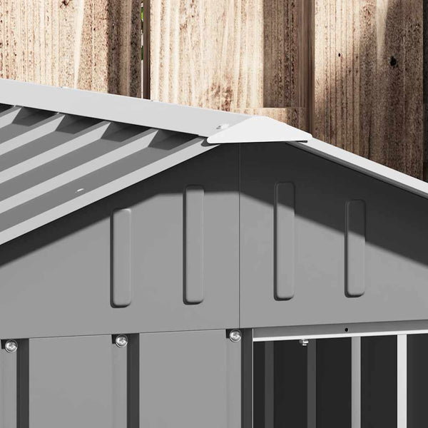Hundehütte Grau 116,5x153x81,5 cm Verzinkter Stahl