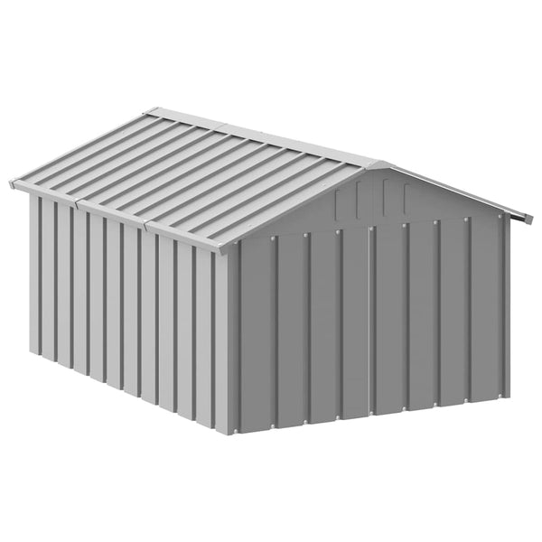 Hundehütte Grau 116,5x153x81,5 cm Verzinkter Stahl