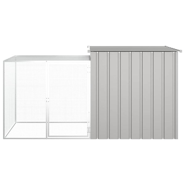 Hühnerkäfig Grau 200x91x100 cm Verzinkter Stahl