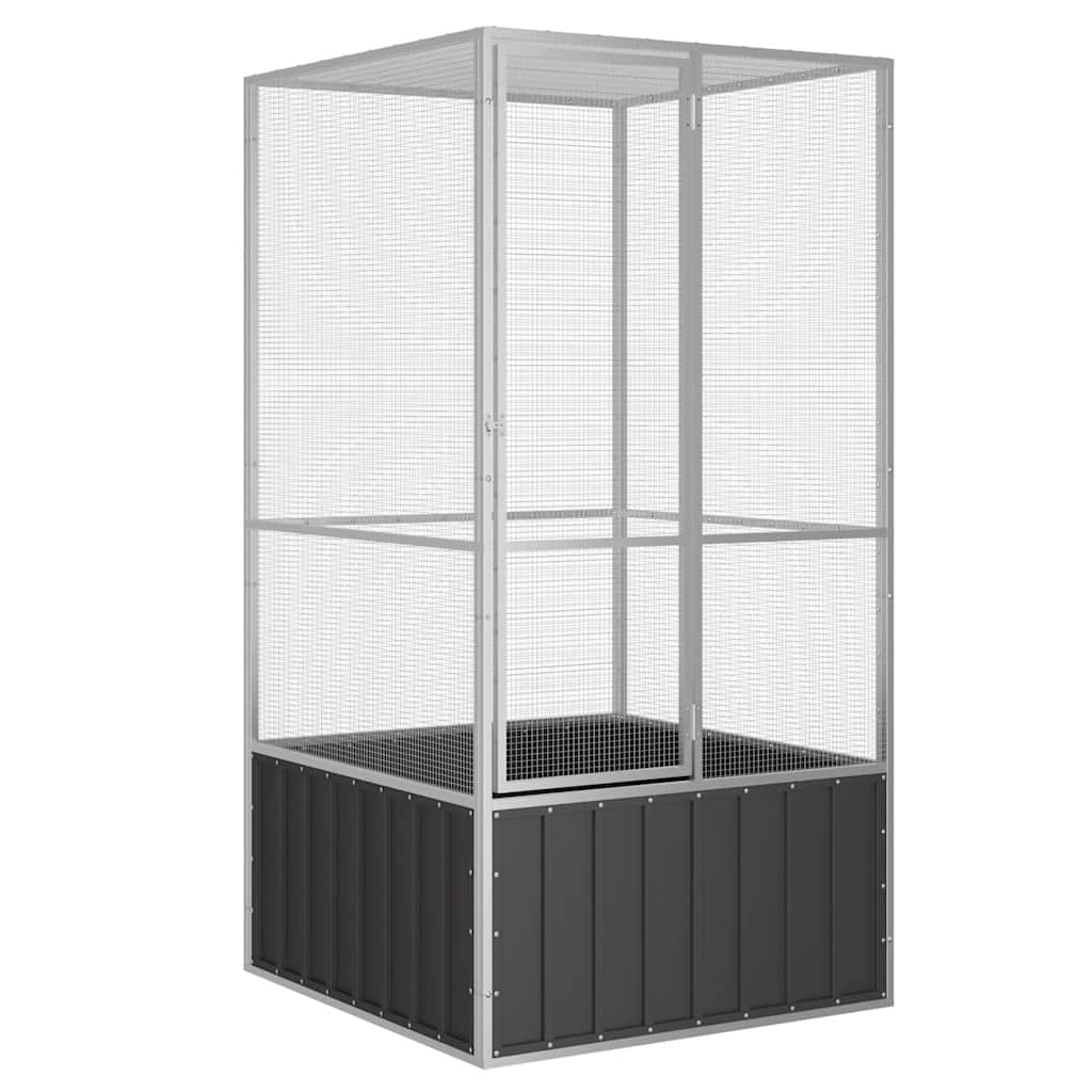 Vogelkäfig Anthrazit 111x107x211,5 cm Verzinkter Stahl