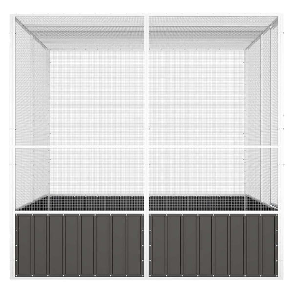 Vogelkäfig Anthrazit 213,5x217,5x211,5 cm Verzinkter Stahl