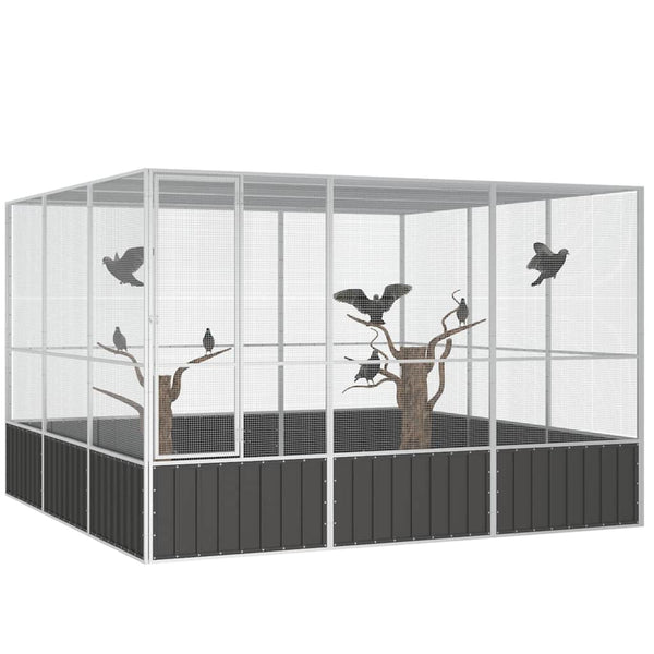 Vogelkäfig Anthrazit 302,5x324,5x211,5 cm Verzinkter Stahl