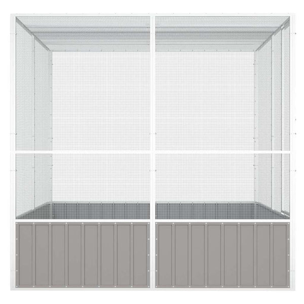 Vogelkäfig Grau 213,5x217,5x211,5 cm Verzinkter Stahl