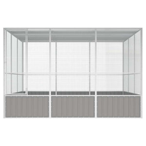 Vogelkäfig Grau 302,5x324,5x211,5 cm Verzinkter Stahl