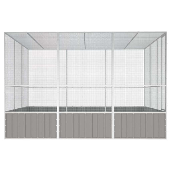 Vogelkäfig Grau 302,5x324,5x211,5 cm Verzinkter Stahl