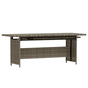 6-tlg. Garten-Lounge-Set mit Kissen Poly Rattan Grau