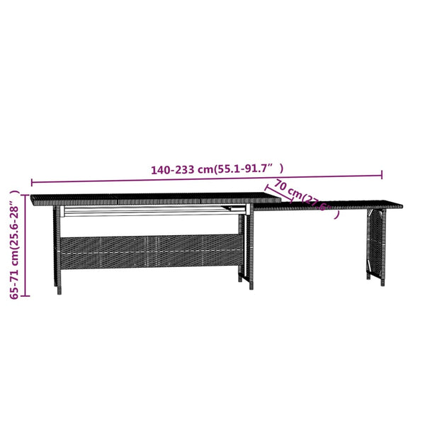 7-tlg. Garten-Lounge-Set mit Kissen Poly Rattan Grau