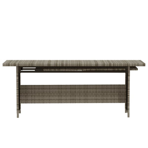 7-tlg. Garten-Lounge-Set mit Kissen Poly Rattan Grau