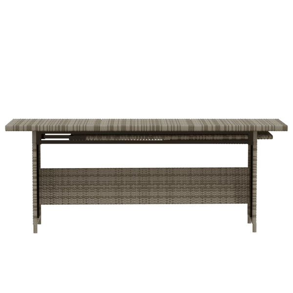 7-tlg. Garten-Lounge-Set mit Kissen Poly Rattan Grau