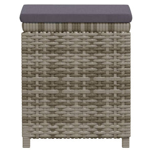 7-tlg. Garten-Lounge-Set mit Kissen Poly Rattan Grau