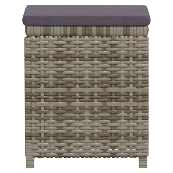 7-tlg. Garten-Lounge-Set mit Kissen Poly Rattan Grau