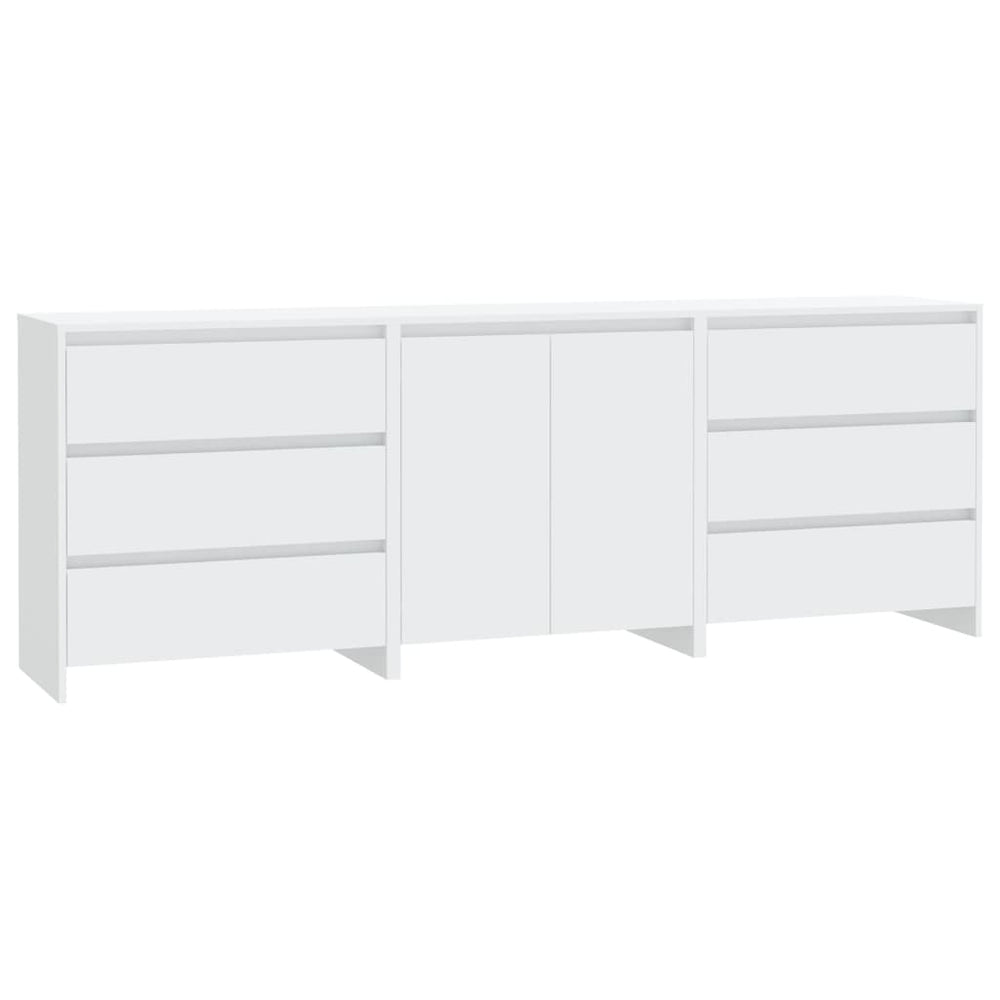 3-tlg. Sideboard Weiß Holzwerkstoff