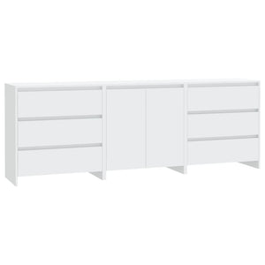 3-tlg. Sideboard Weiß Holzwerkstoff