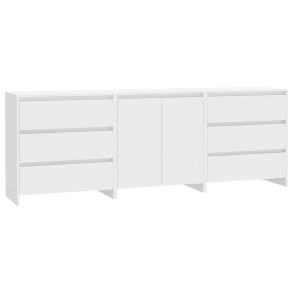 3-tlg. Sideboard Weiß Holzwerkstoff