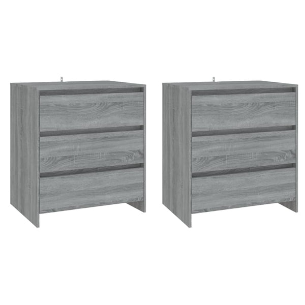 3-tlg. Sideboard Grau Sonoma Holzwerkstoff