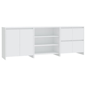 3-tlg. Sideboard Weiß Holzwerkstoff