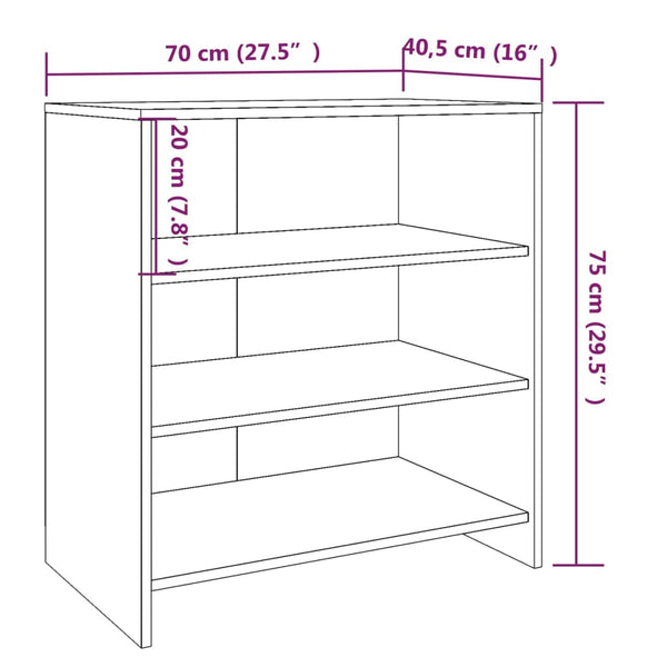 3-tlg. Sideboard Betongrau Holzwerkstoff