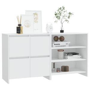 2-tlg. Sideboard Weiß Holzwerkstoff