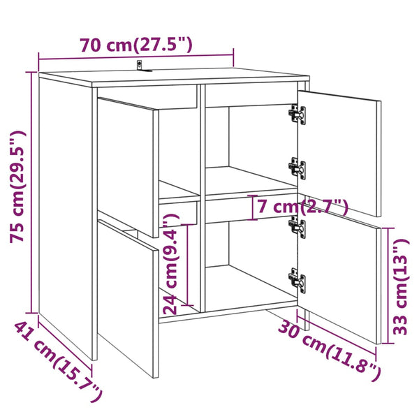 2-tlg. Sideboard Weiß Holzwerkstoff