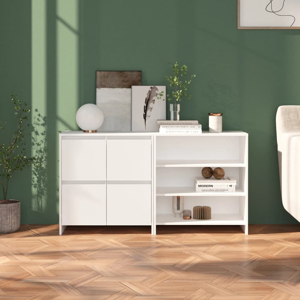 2-tlg. Sideboard Weiß Holzwerkstoff