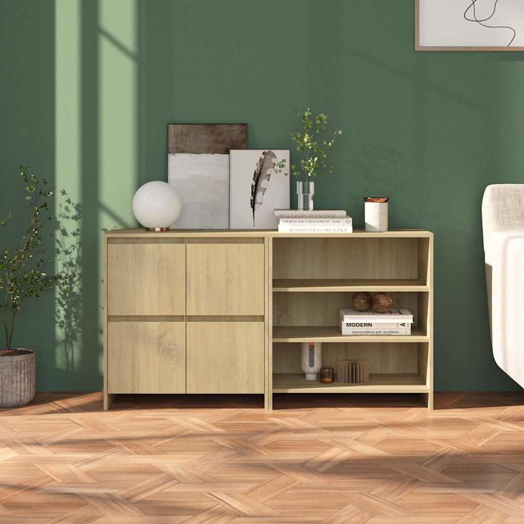 vidaXL Enfilade 2 pcs Chêne Sonoma Aggloméré
