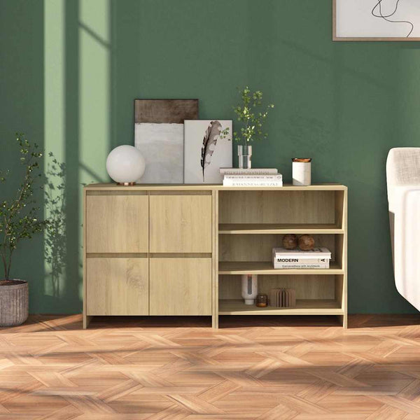 vidaXL Enfilade 2 pcs Chêne Sonoma Aggloméré