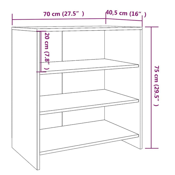 2-tlg. Sideboard Räuchereiche Holzwerkstoff