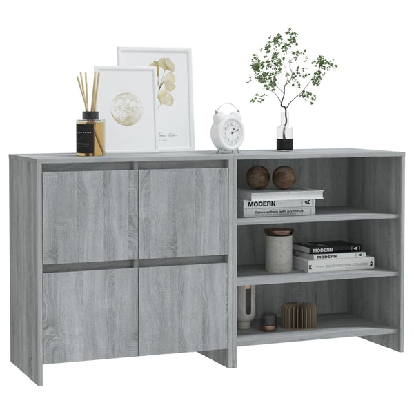 2-tlg. Sideboard Grau Sonoma Holzwerkstoff
