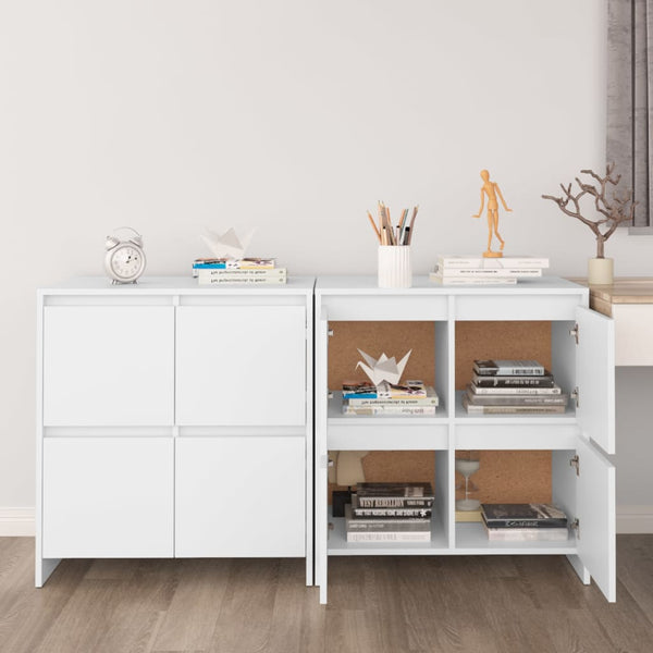 Sideboards 2 Stk. Weiß 70x41x75 cm Holzwerkstoff