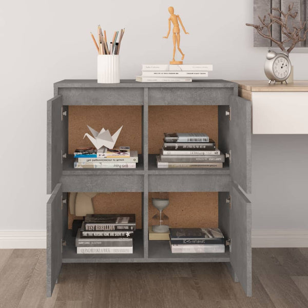 Sideboards 2 Stk. Betongrau 70x41x75 cm Holzwerkstoff