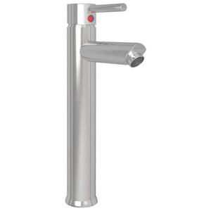 Waschbecken mit Wasserhahn und Ablaufgarnitur aus gehärtetem