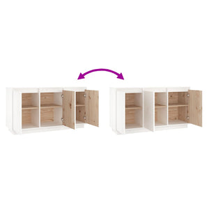 Weißes Sideboard 111 cm Kiefer Massivholz