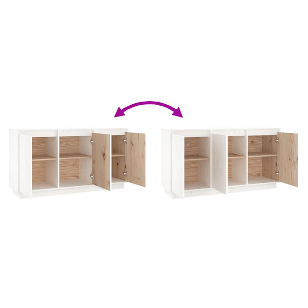 Weißes Sideboard 111 cm Kiefer Massivholz