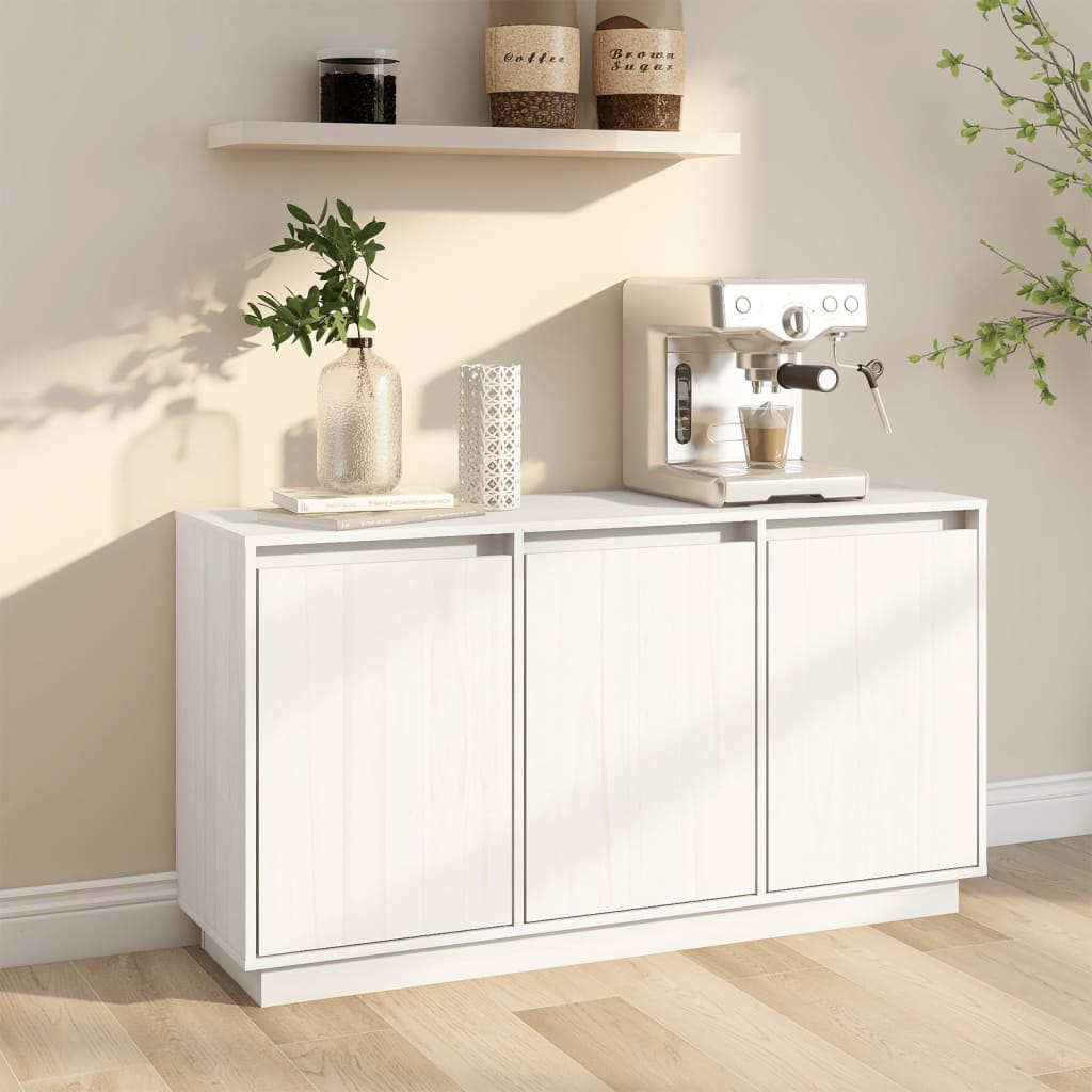 Weißes Sideboard 111 cm Kiefer Massivholz