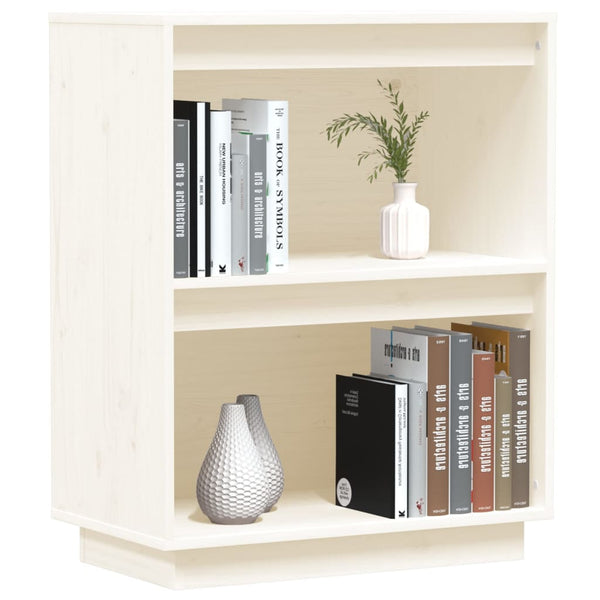Weißer Beistellschrank Kiefer Massivholz 60x75 cm