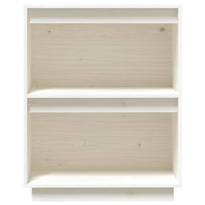 Weißer Beistellschrank Kiefer Massivholz 60x75 cm