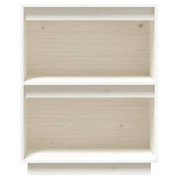 Weißer Beistellschrank Kiefer Massivholz 60x75 cm